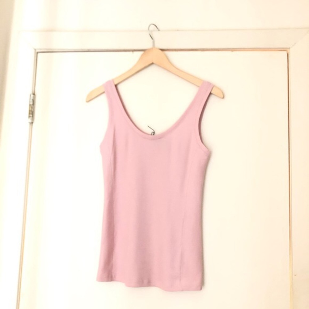 Theory Scoop neck pretty in pink cotton tank; size S
